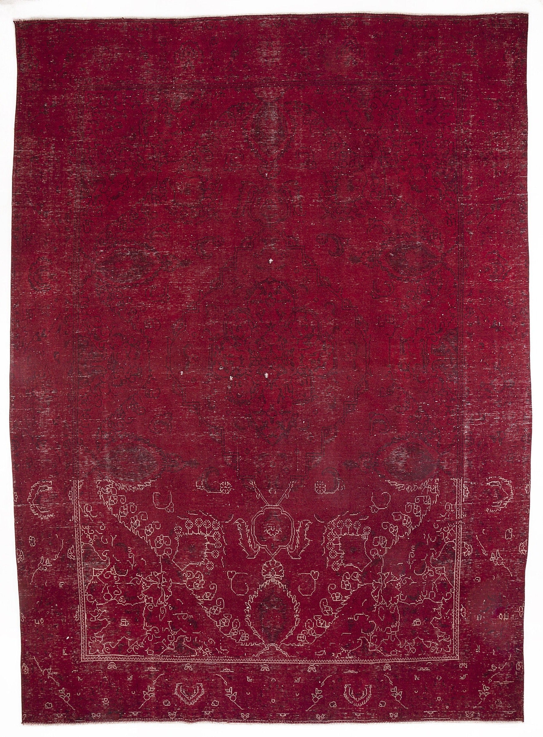 Epir Red Vintage Wool Handmade Area Rug 9'5" x 12'8"
