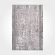 Grey Striped Area Rug – Machine Made Rug with Acrylic Yarn & Cotton Weft