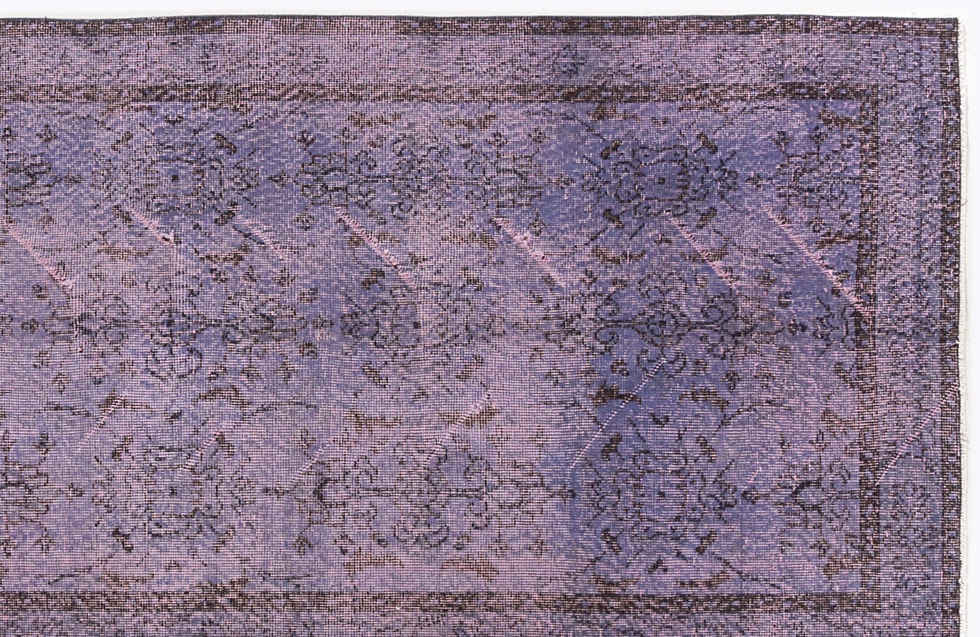Atina Purple Vintage Wool Handmade Area Rug 3'7" x 7'5"