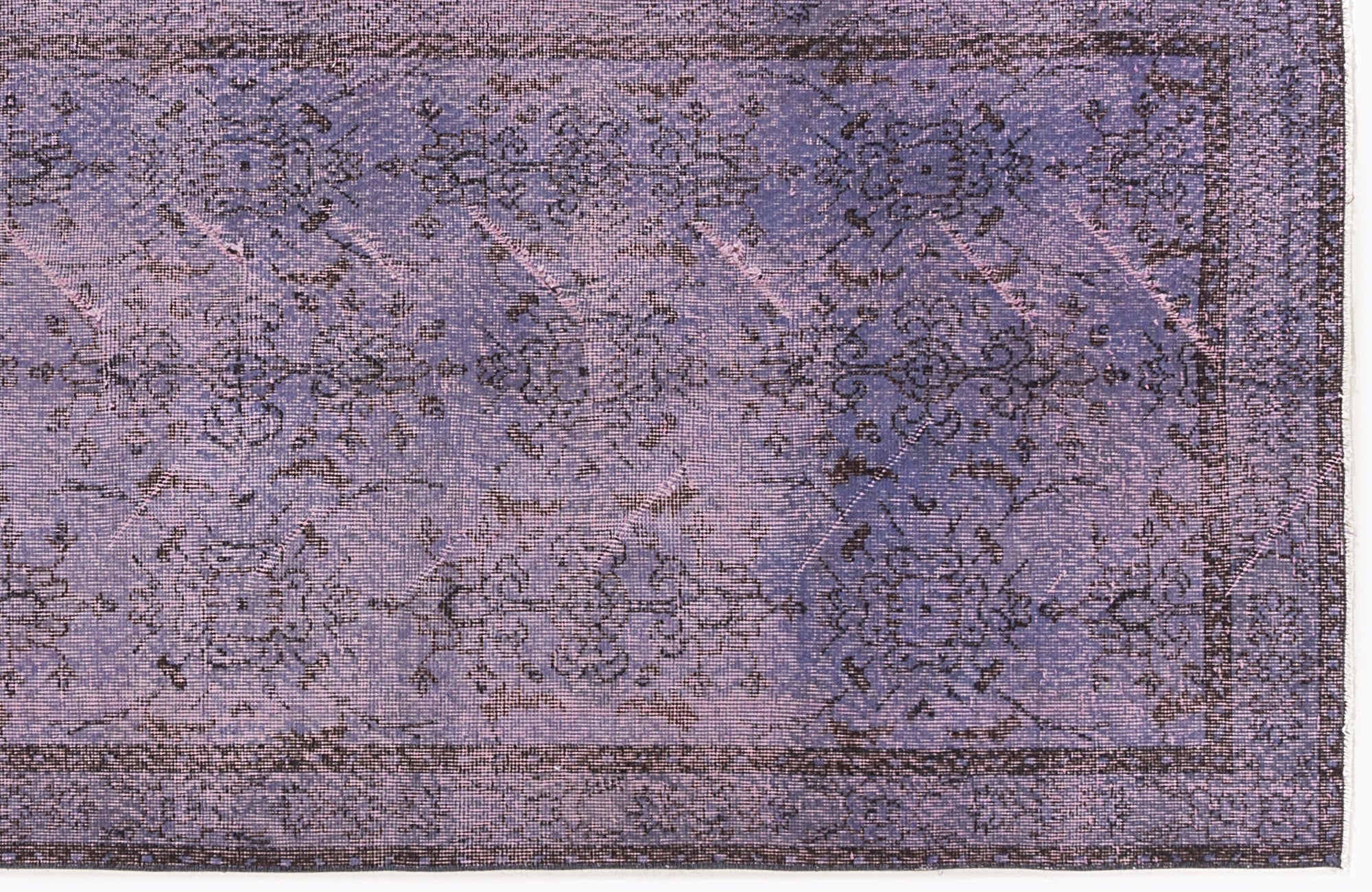 Atina Purple Vintage Wool Handmade Area Rug 3'7" x 7'5"