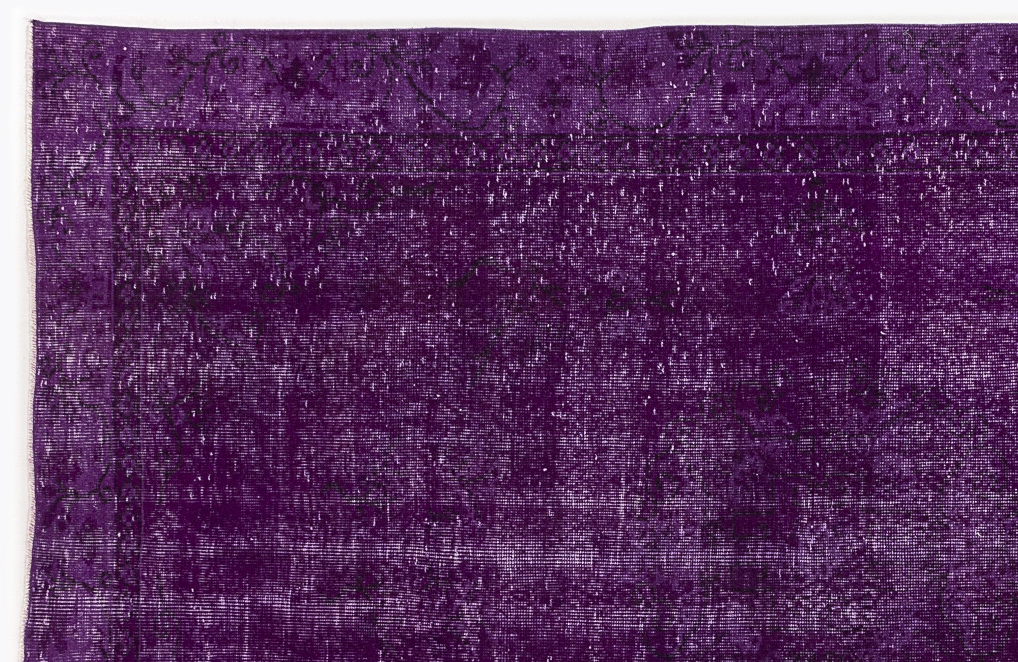 Atina Purple Vintage Wool Handmade Area Rug 5'7" x 8'10"