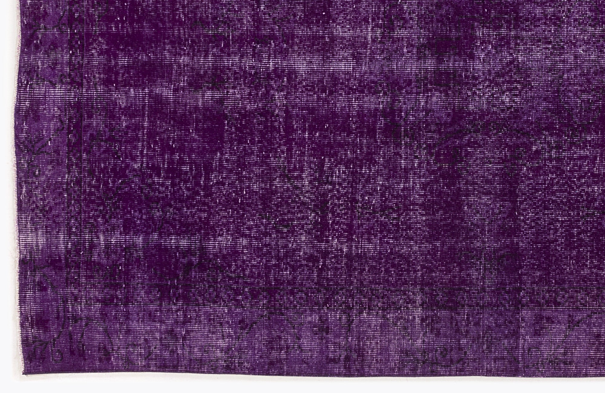 Atina Purple Vintage Wool Handmade Area Rug 5'7" x 8'10"