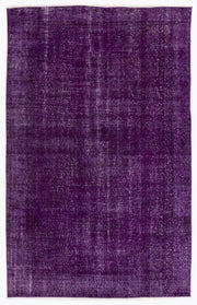 Atina Purple Vintage Wool Handmade Area Rug 5'7" x 8'10"