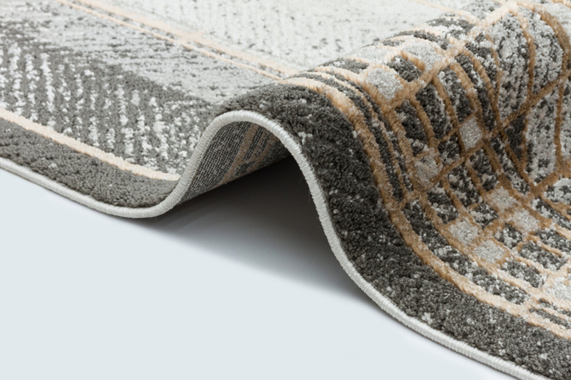 Modern Area Rug – Machine Made Cream Carpet With Cotton Yarn Weave