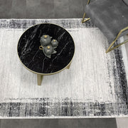 Grey Cotton Area Rug | Machine Woven Carpet – Non Slip Rug for Living Room Floors
