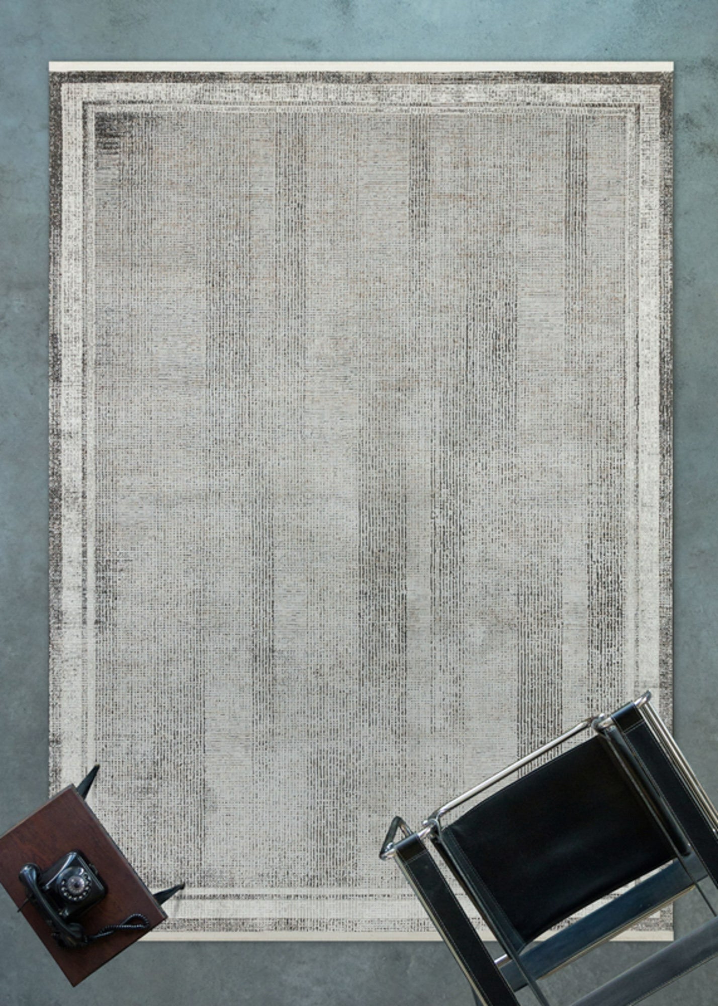 Modern Area Rug – Brown Machine Made Rug for Living Room & Kitchen Floor
