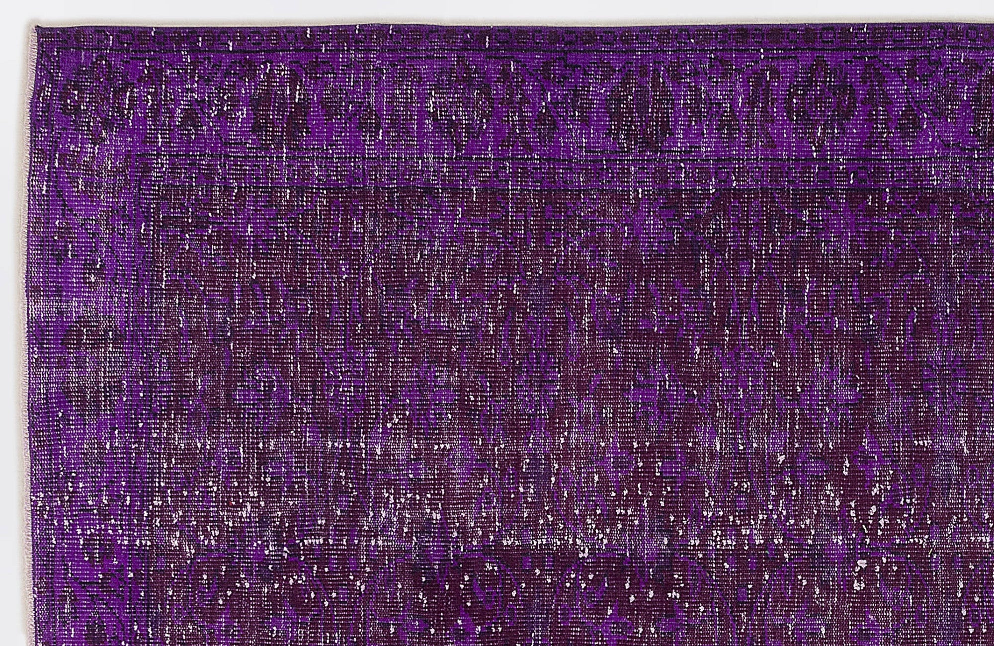 Atina Purple Vintage Wool Handmade Area Rug 5'6" x 8'2"