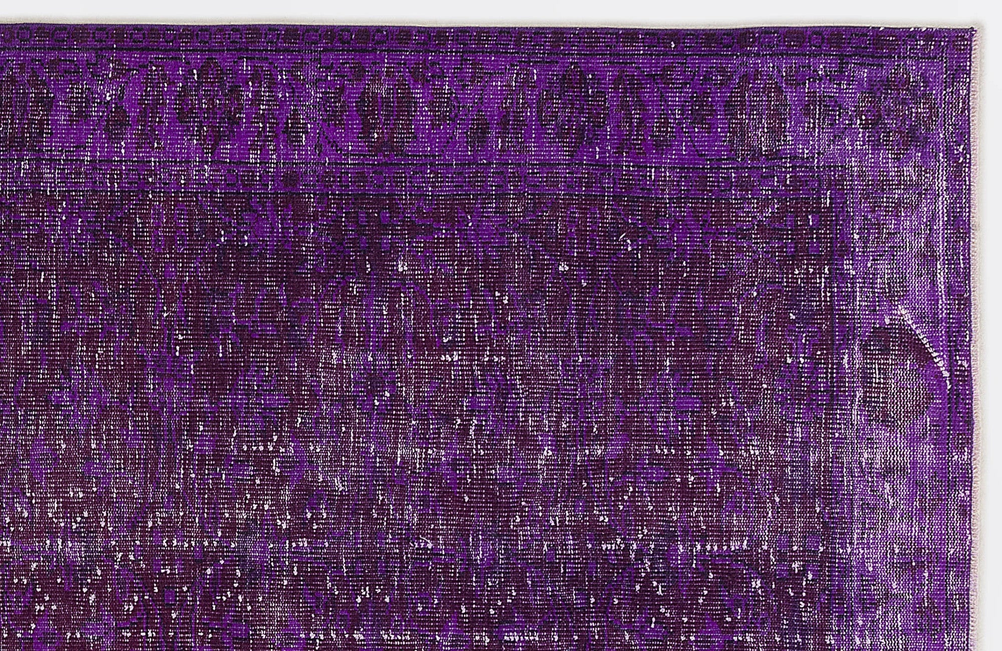 Atina Purple Vintage Wool Handmade Area Rug 5'6" x 8'2"