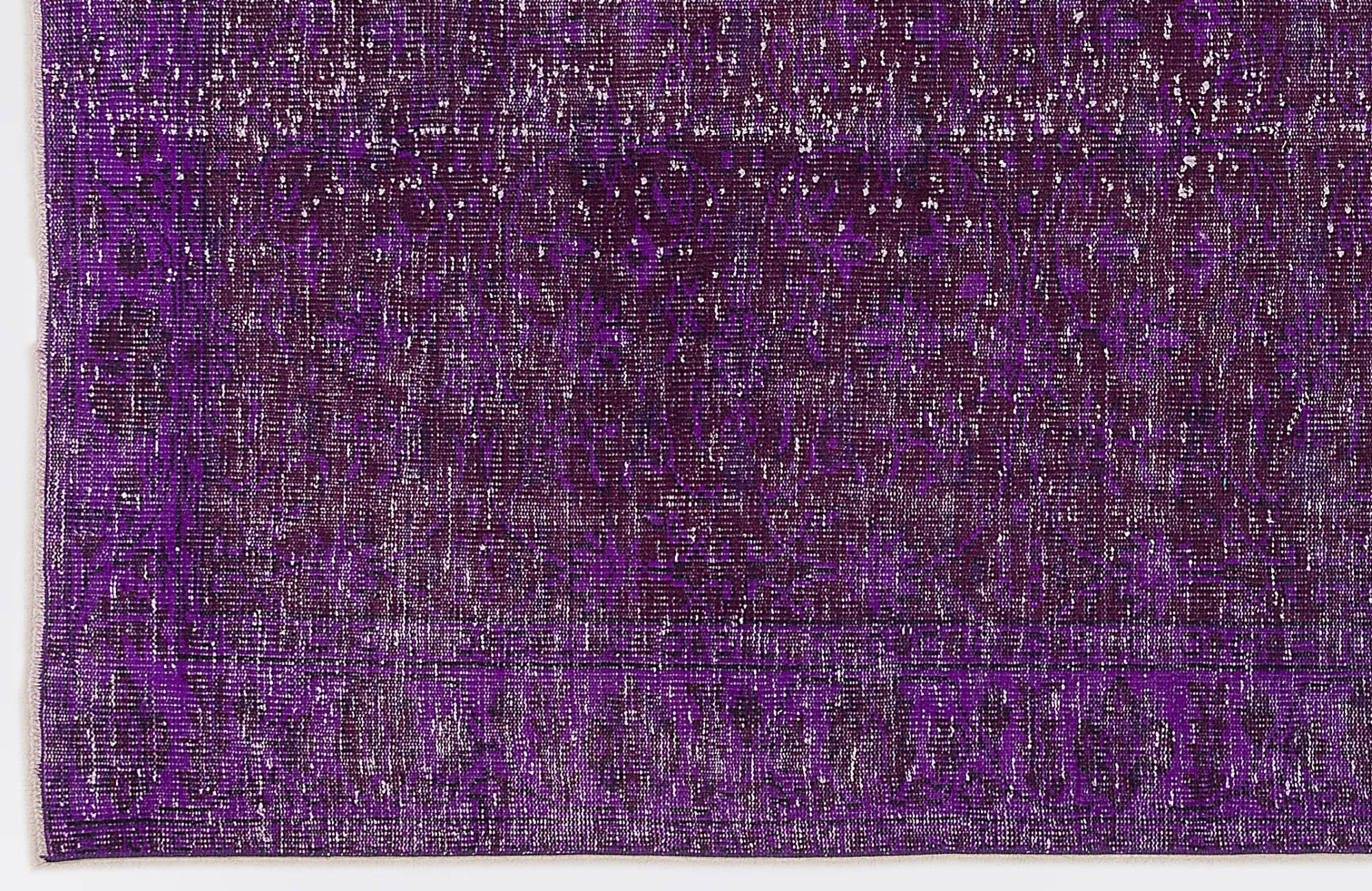 Atina Purple Vintage Wool Handmade Area Rug 5'6" x 8'2"