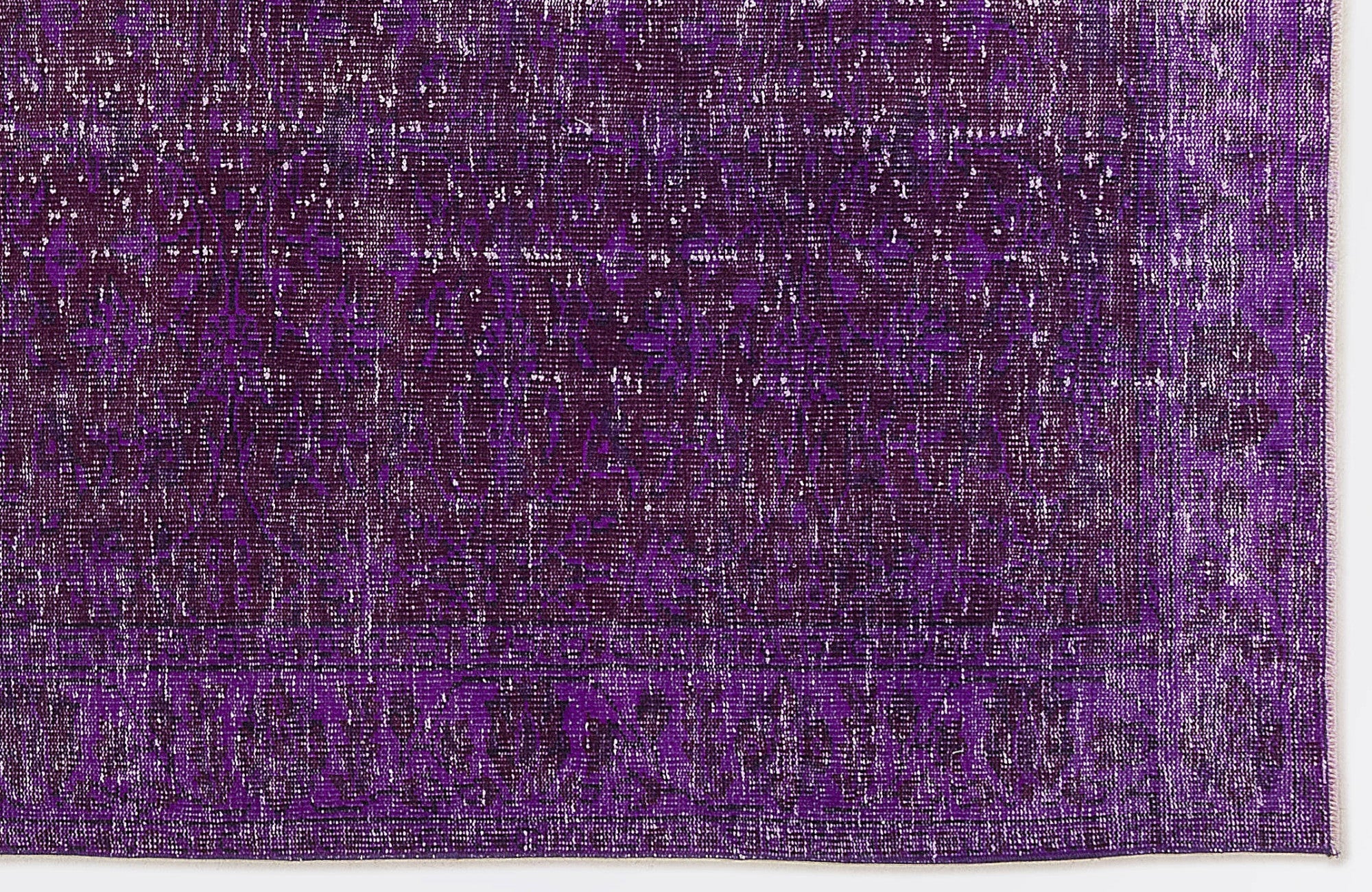 Atina Purple Vintage Wool Handmade Area Rug 5'6" x 8'2"