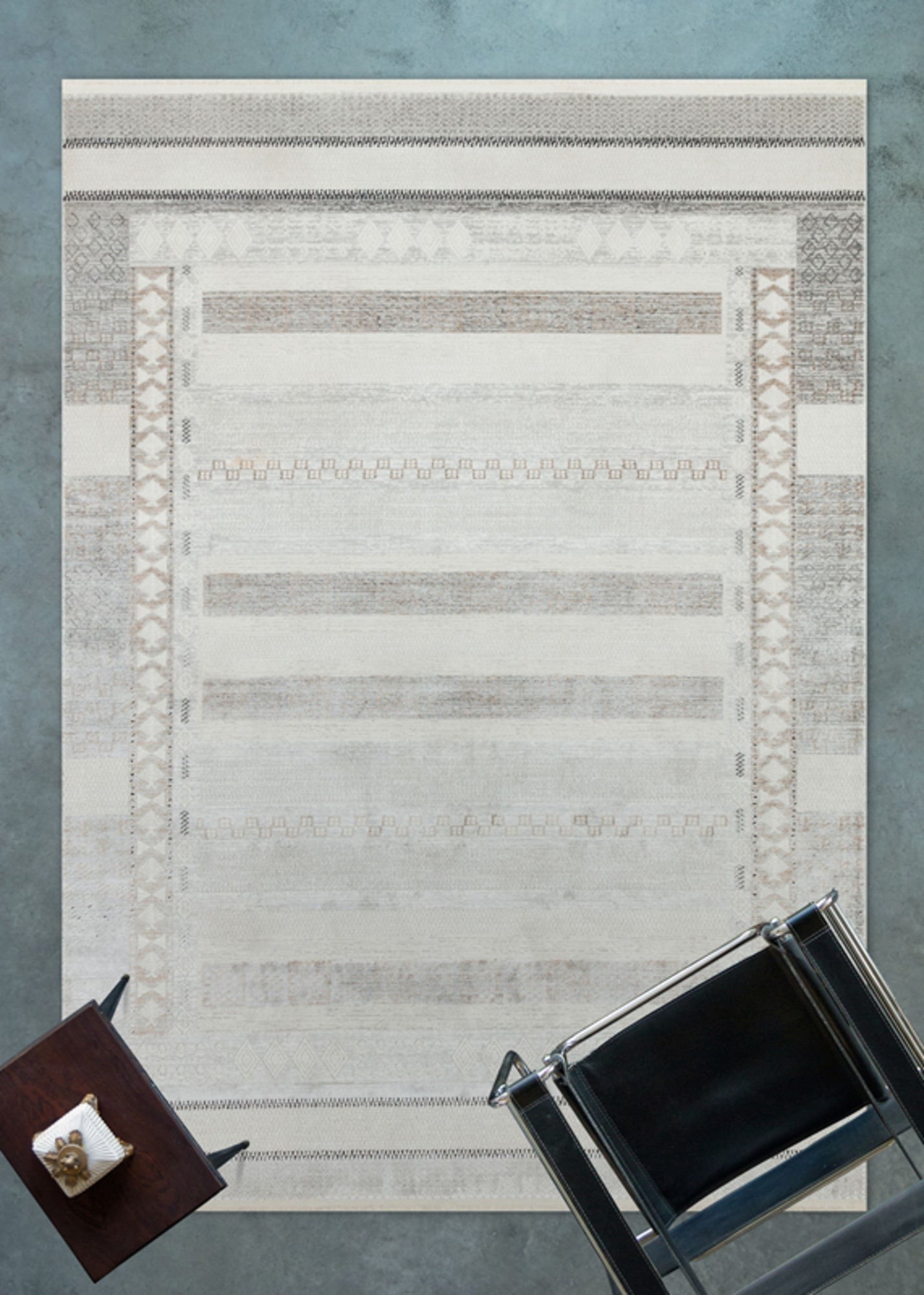 Modern Area Rug – Machine Made Carpet with Cotton Yarn for Living Room