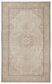 Atina Beige Vintage Wool Handmade Area Rug 4'11" x 11'6"