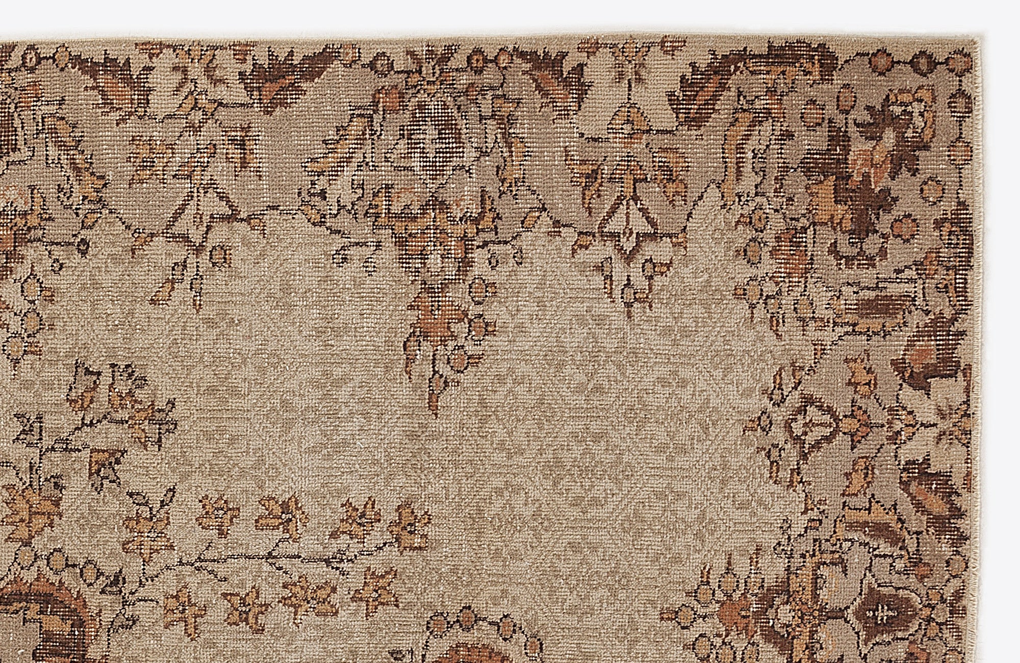 Atina Brown Vintage Wool Handmade Area Rug 5'10" x 9'1"