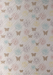 Cream Area Rug – Machine Made Figured Cotton Carpet | Living Room Decor