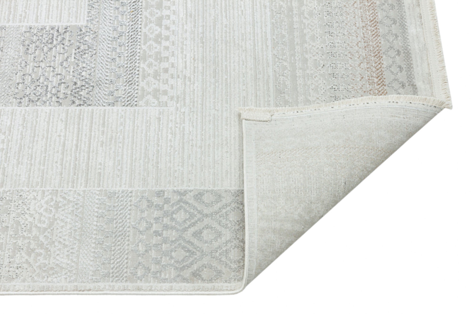 Modern Grey Area Rug – Machine Made Rug with Cotton Yarn for Living Room