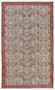 Atina Red Frame Wool Handmade Area Rug 5'5" x 9'0"