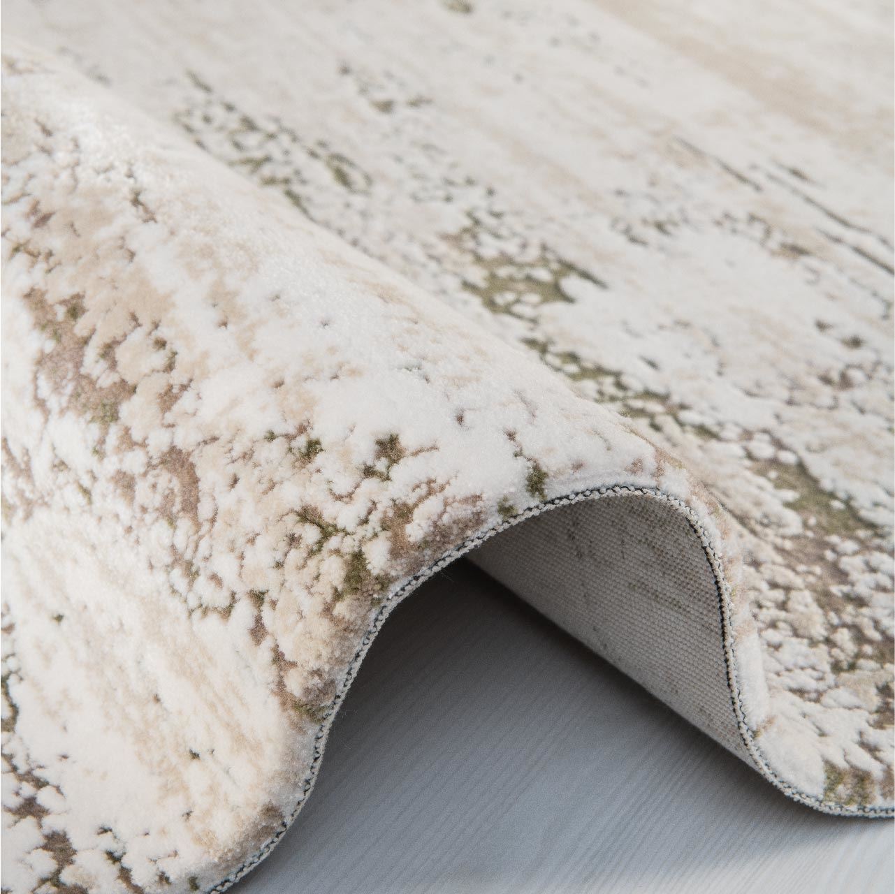 Modern Area Rug | Contemporary Style Rug, Machine Woven Carpet, Cream Color