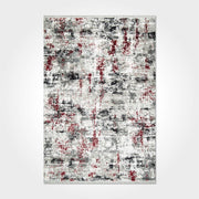 Peyton Burgundy Grey White Modern Machine Made Area Rug