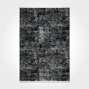 Modern Area Rug – Black Machine Made Rug with 10 mm Pile & Overlocked Edge