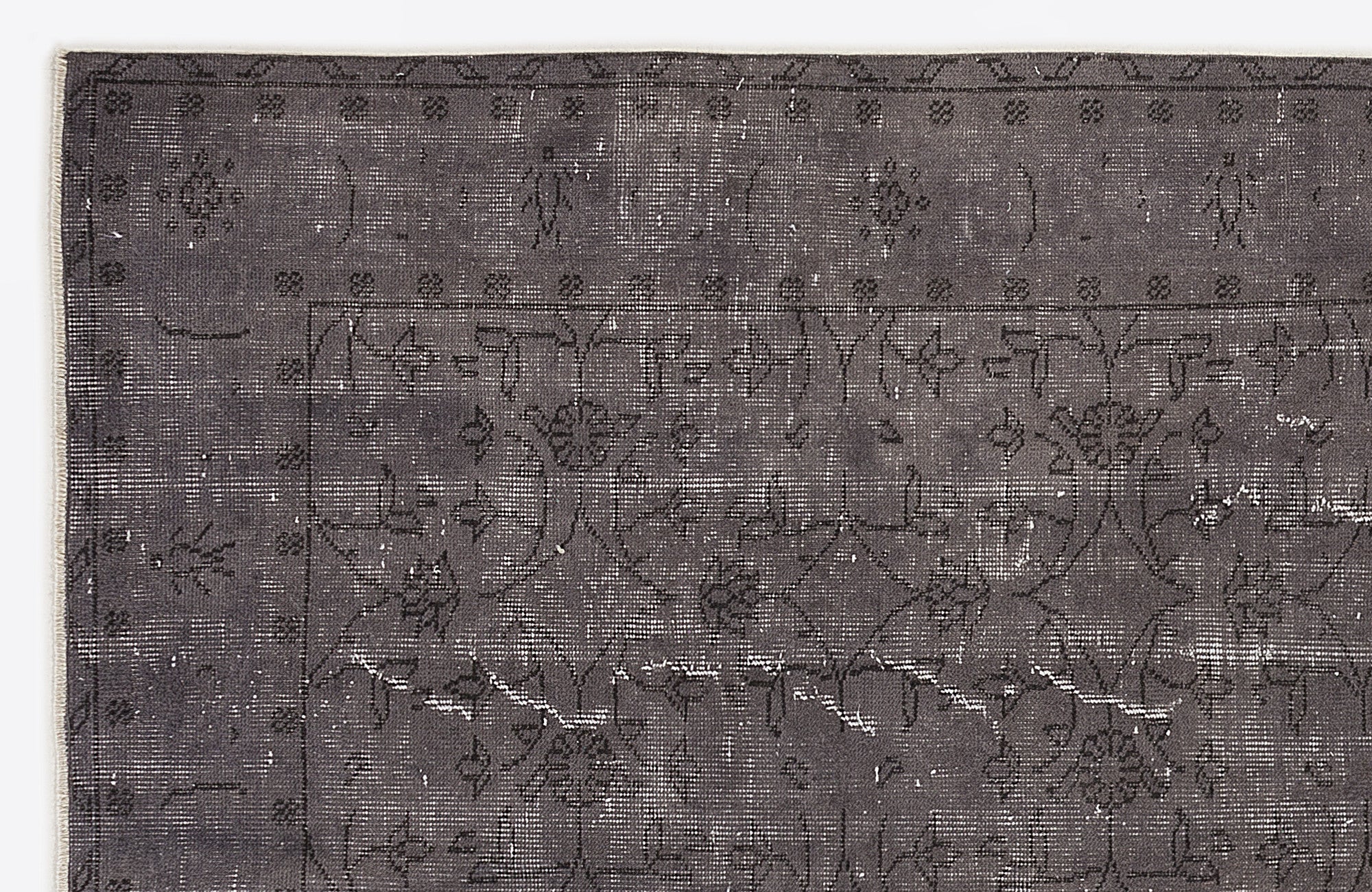 Atina Grey Vintage Wool Handmade Area Rug 5'6" x 9'0"