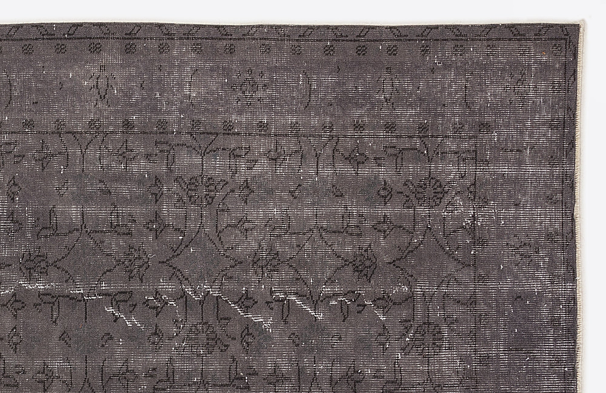 Atina Grey Vintage Wool Handmade Area Rug 5'6" x 9'0"