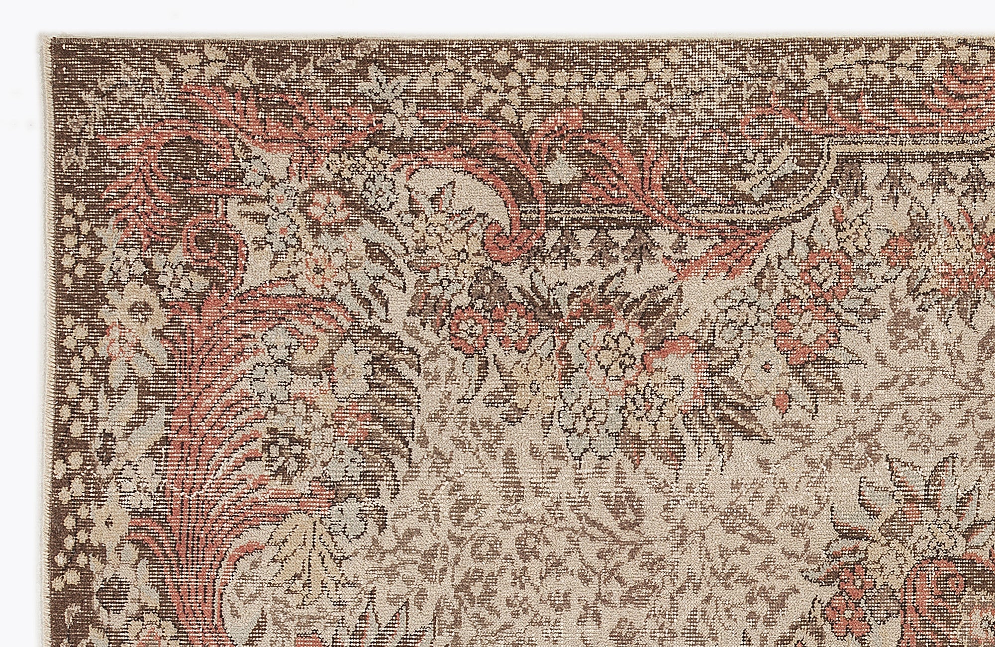 Atina Cream Classic Wool Handmade Area Rug 5'2" x 10'6"