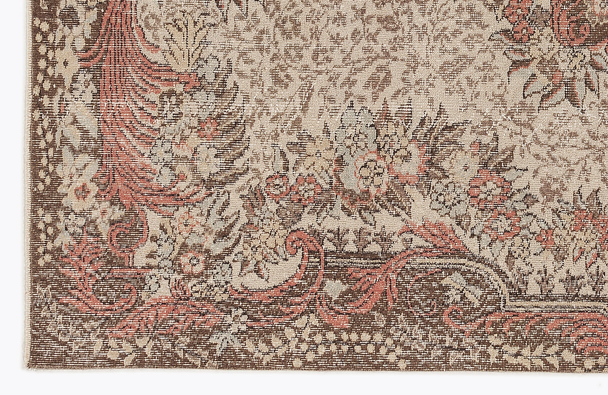 Atina Cream Classic Wool Handmade Area Rug 5'2" x 10'6"