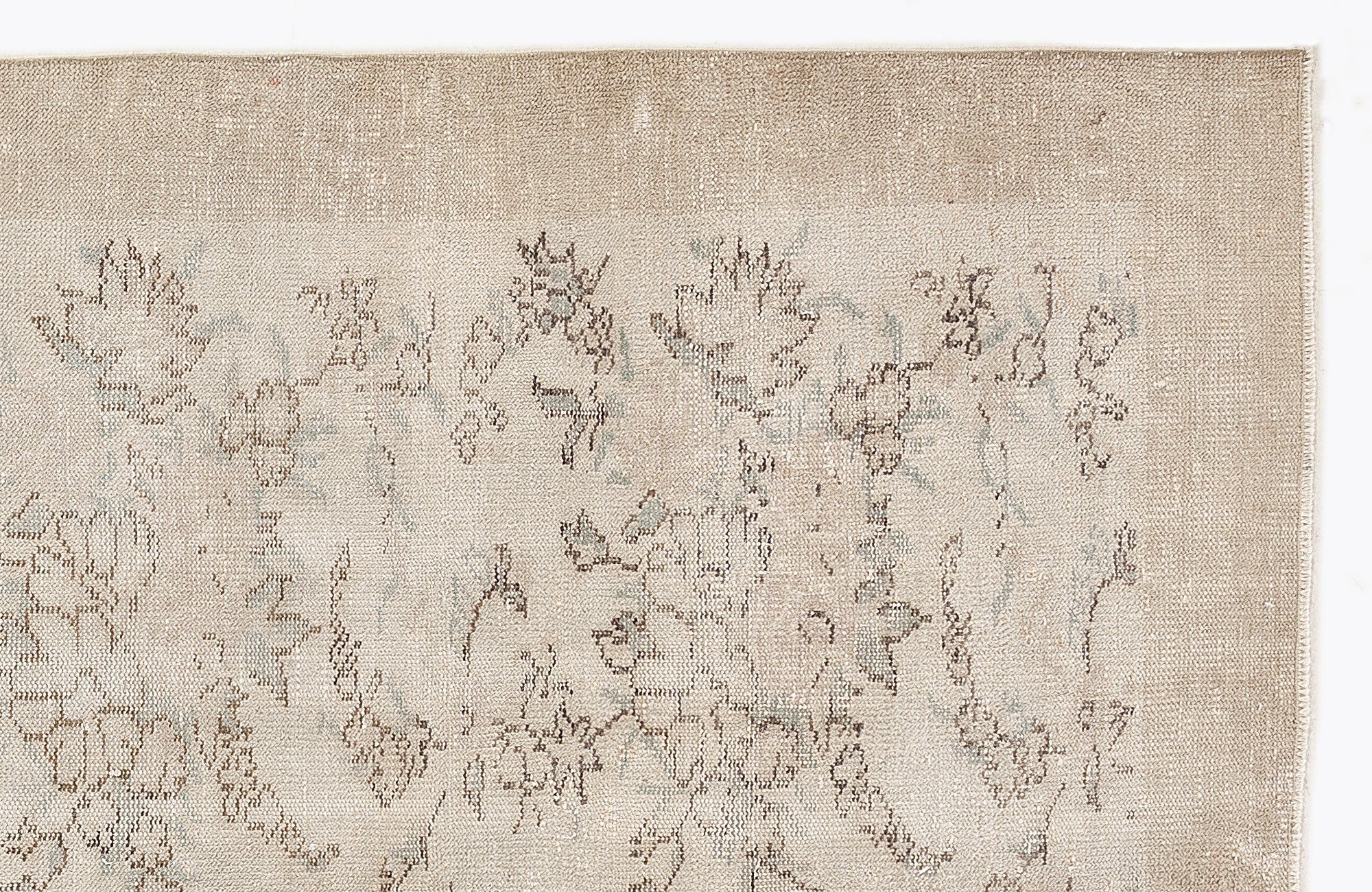 Atina Beige Vintage Wool Handmade Area Rug 5'9" x 8'10"
