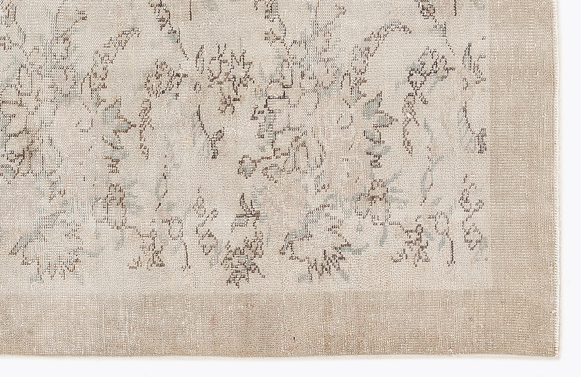 Atina Beige Vintage Wool Handmade Area Rug 5'9" x 8'10"
