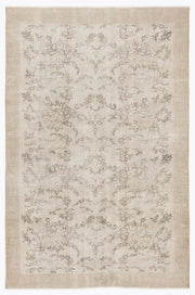 Atina Beige Vintage Wool Handmade Area Rug 5'9" x 8'10"