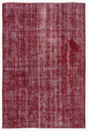 Atina Red Vintage Wool Handmade Area Rug 5'11" x 9'1"