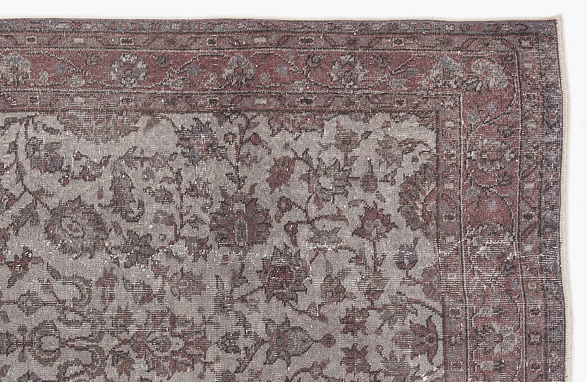 Atina Beige Vintage Wool Handmade Area Rug 5'3" x 8'10"