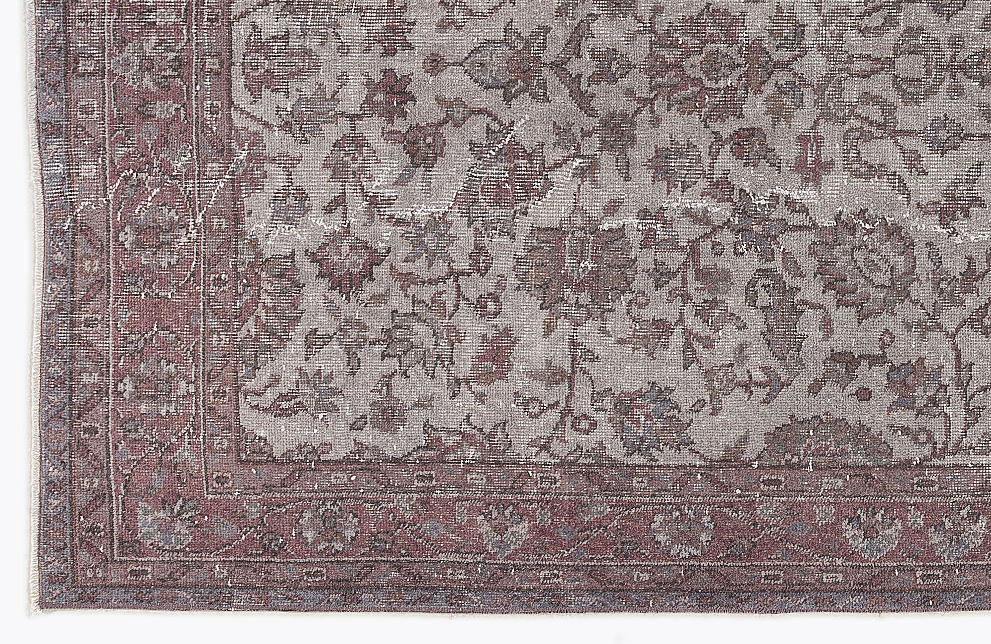 Atina Beige Vintage Wool Handmade Area Rug 5'3" x 8'10"