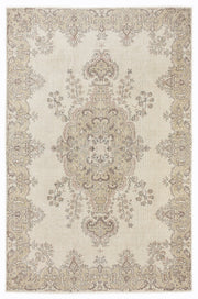 Atina Beige Vintage Wool Handmade Area Rug 6'9" x 10'3"