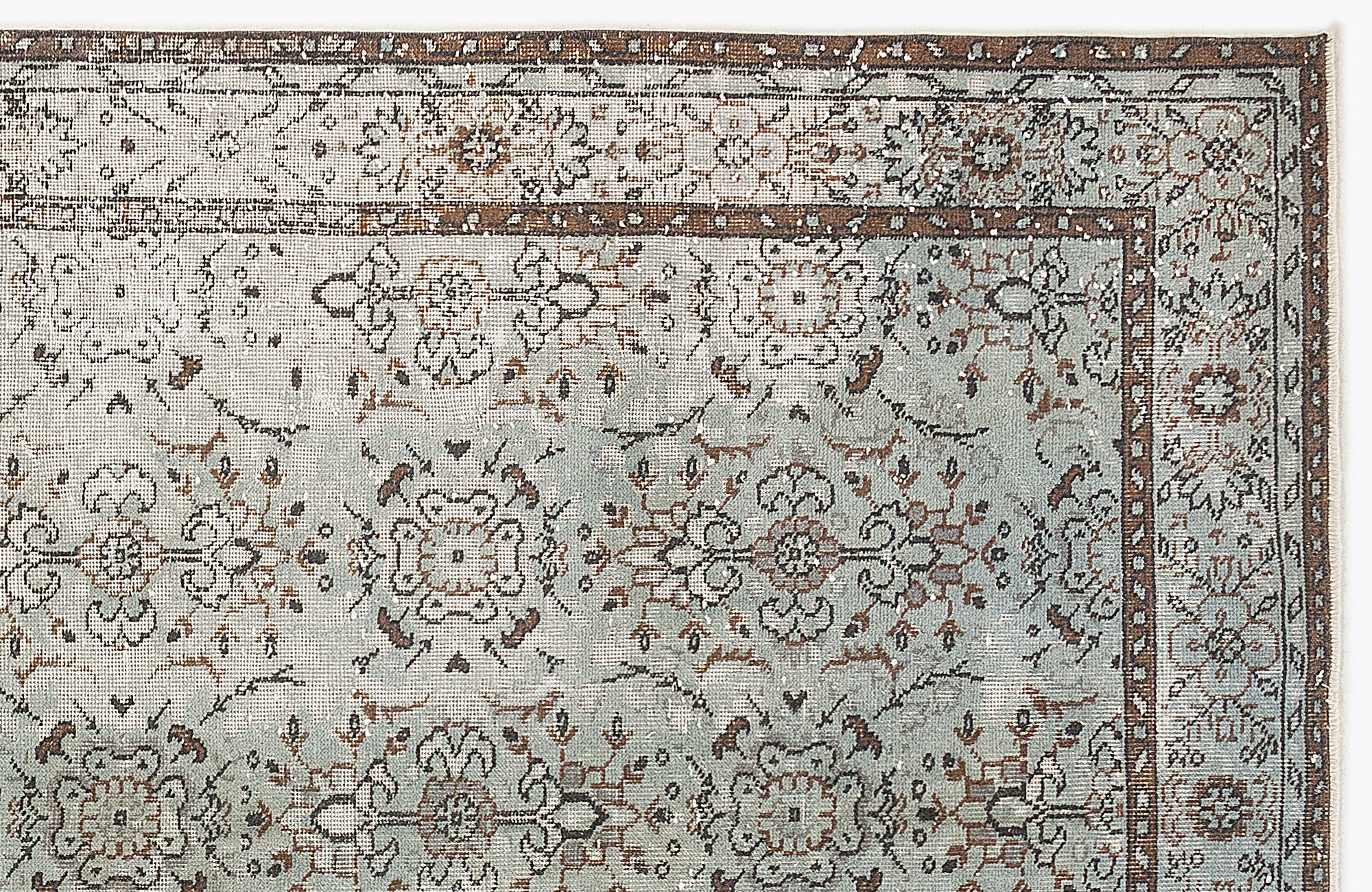 Atina Green Vintage Wool Handmade Area Rug 5'11" x 9'2"