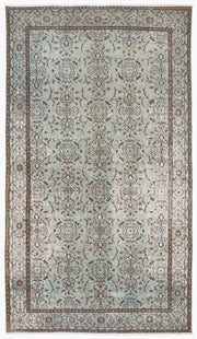 Atina Green Vintage Wool Handmade Area Rug 5'11" x 9'2"