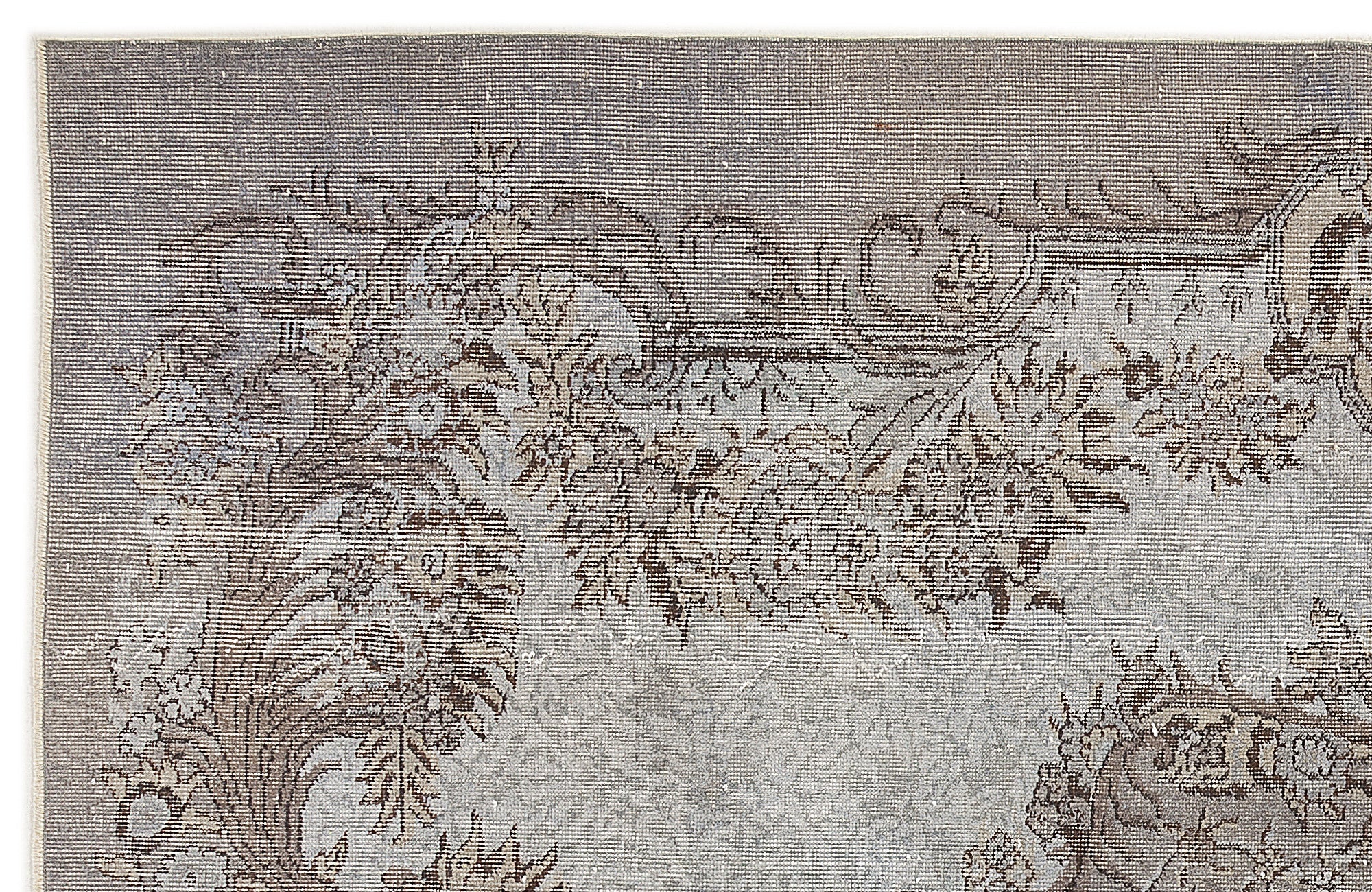 Atina Blue Vintage Wool Handmade Area Rug 5'11" x 9'5"