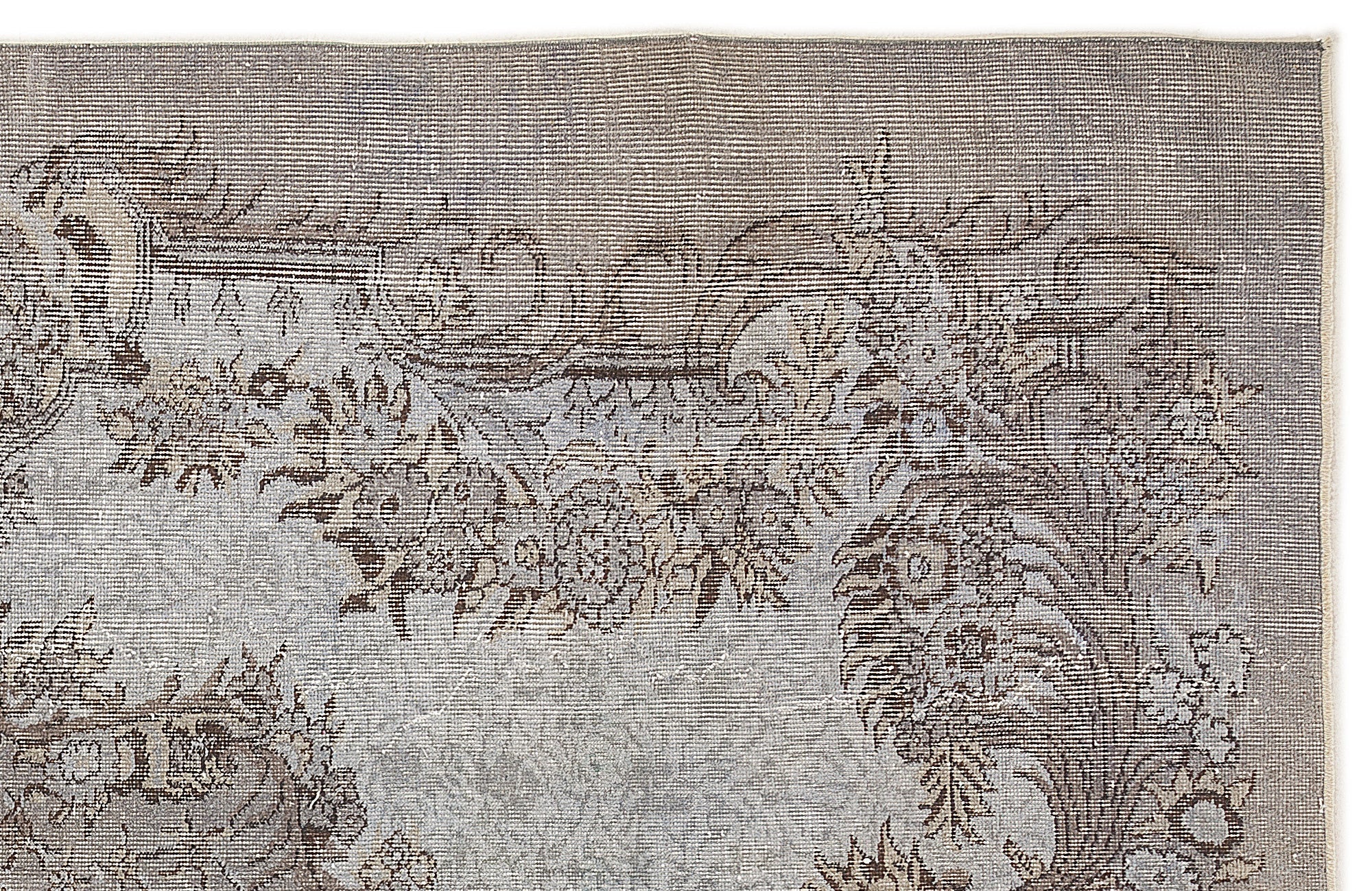 Atina Blue Vintage Wool Handmade Area Rug 5'11" x 9'5"