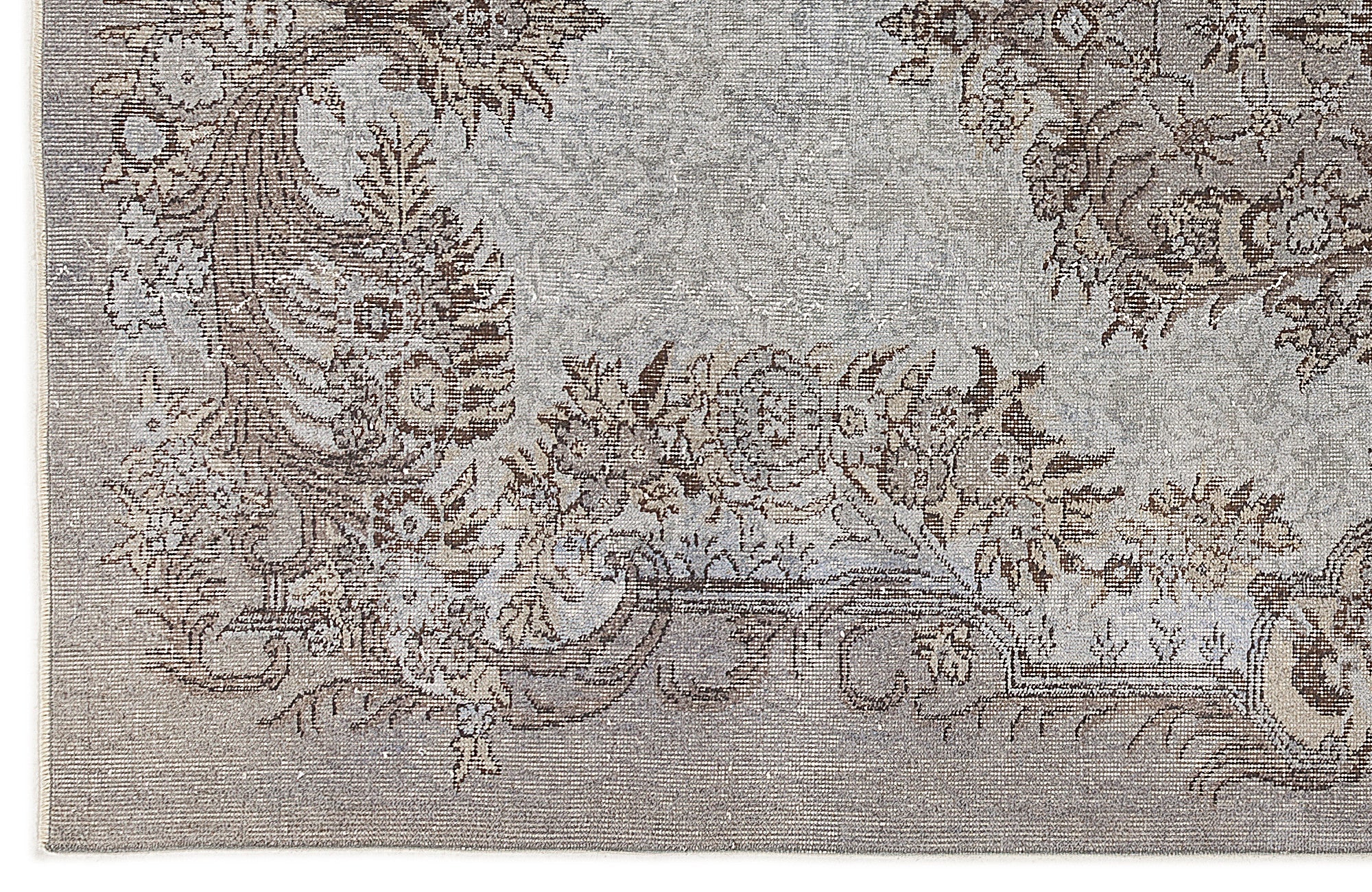 Atina Blue Vintage Wool Handmade Area Rug 5'11" x 9'5"