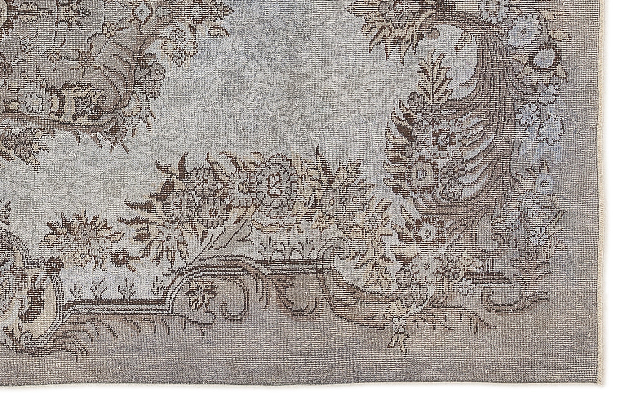 Atina Blue Vintage Wool Handmade Area Rug 5'11" x 9'5"