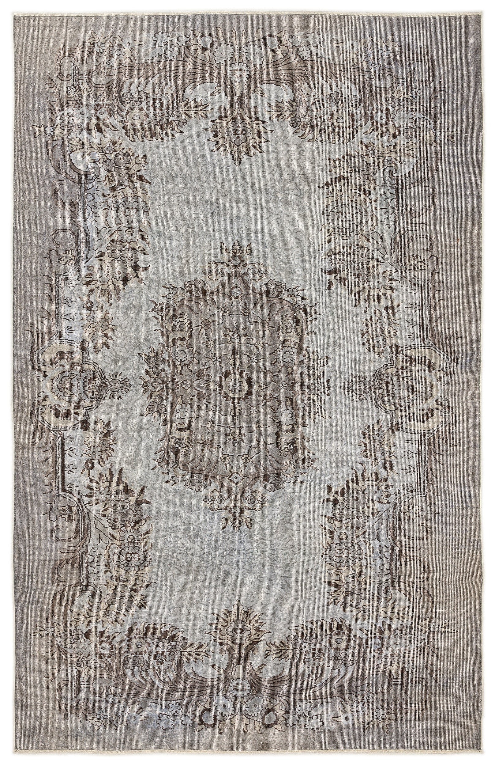 Atina Blue Vintage Wool Handmade Area Rug 5'11" x 9'5"