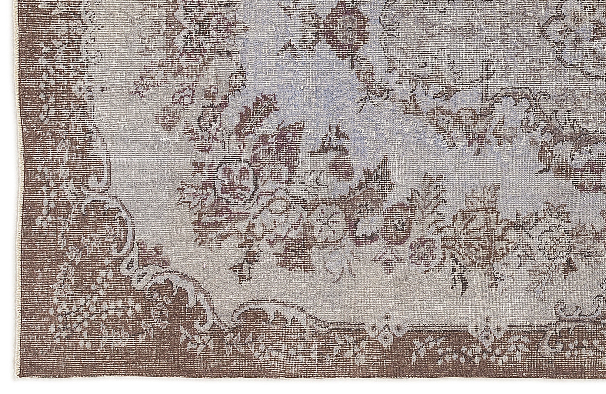 Atina Blue Vintage Wool Handmade Area Rug 5'5" x 9'4"