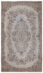Atina Blue Vintage Wool Handmade Area Rug 5'5" x 9'4"