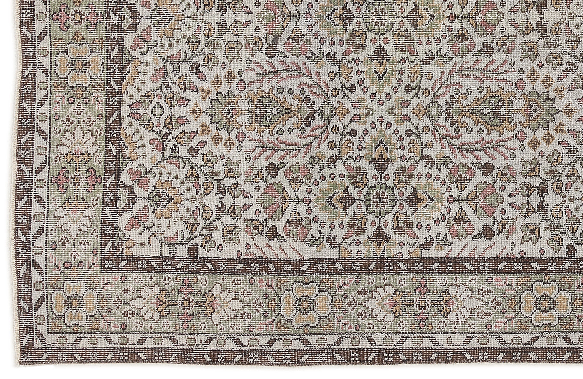 Atina Beige Vintage Wool Handmade Area Rug 5'4" x 9'6"