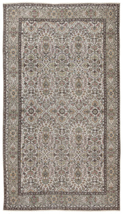 Atina Beige Vintage Wool Handmade Area Rug 5'4" x 9'6"
