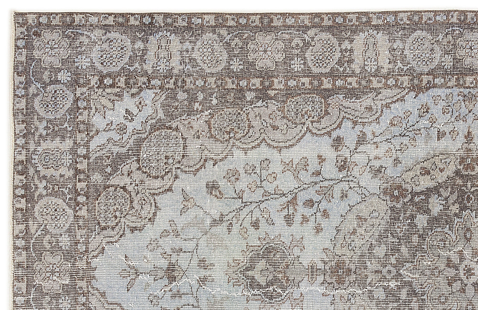 Atina Beige Vintage Wool Handmade Area Rug 5'3" x 8'5"