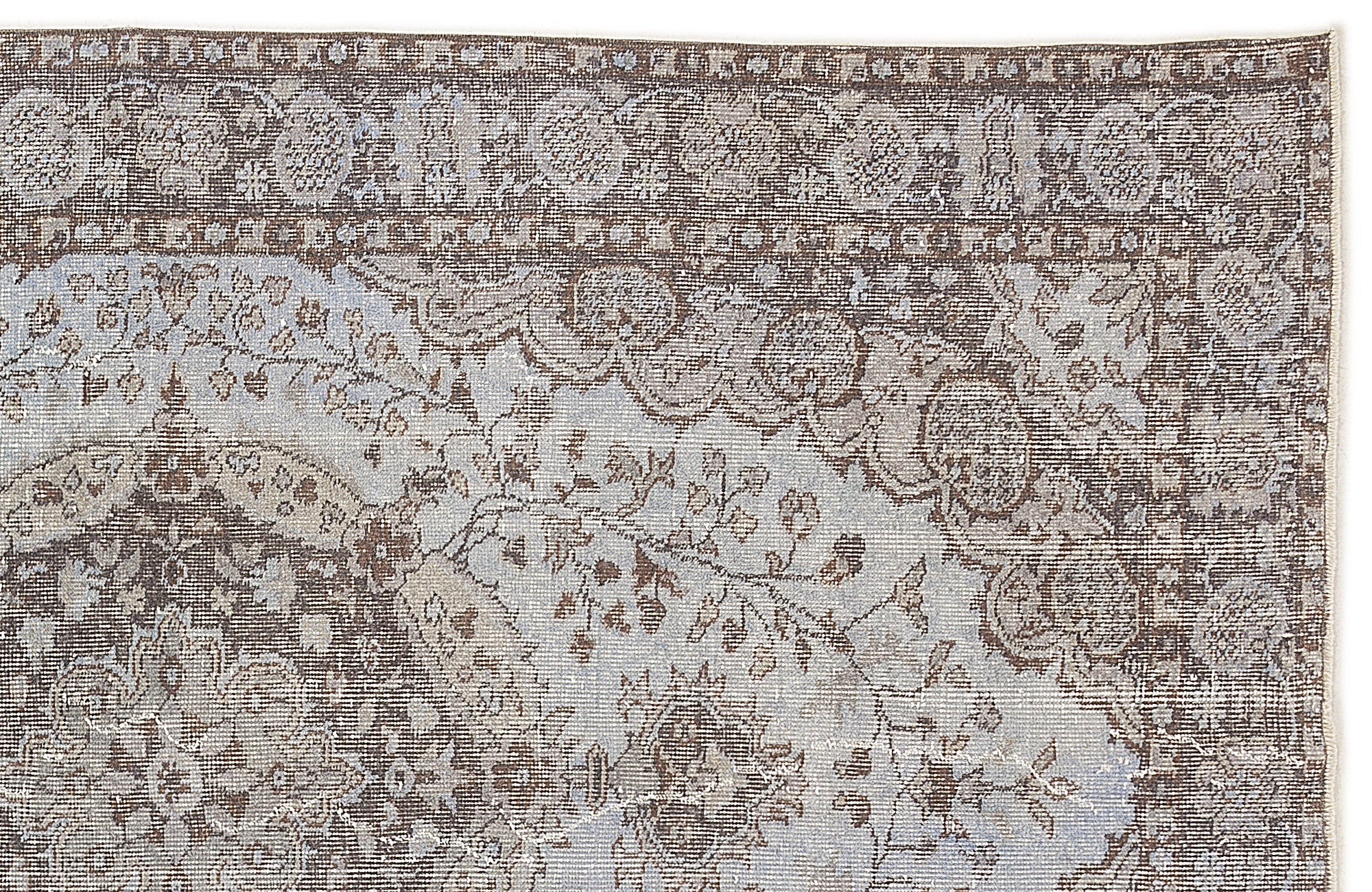 Atina Beige Vintage Wool Handmade Area Rug 5'3" x 8'5"