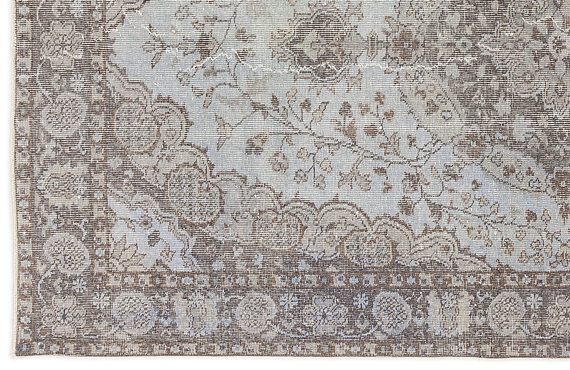 Atina Beige Vintage Wool Handmade Area Rug 5'3" x 8'5"