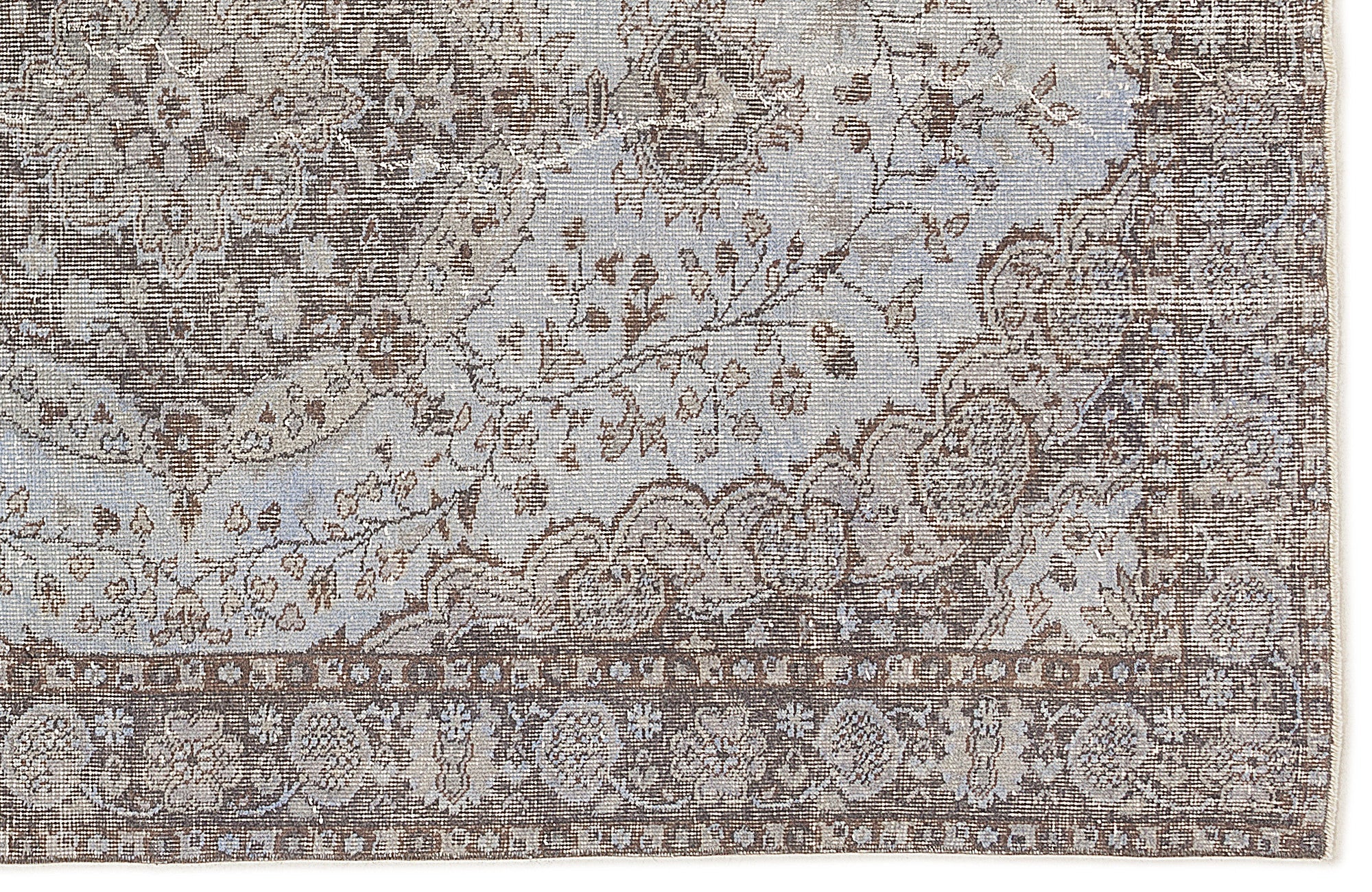 Atina Beige Vintage Wool Handmade Area Rug 5'3" x 8'5"
