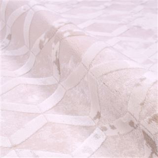 Geometric Area Rug – Machine Made Rug with Cream Acrylic Yarn & Laser Cut Edges
